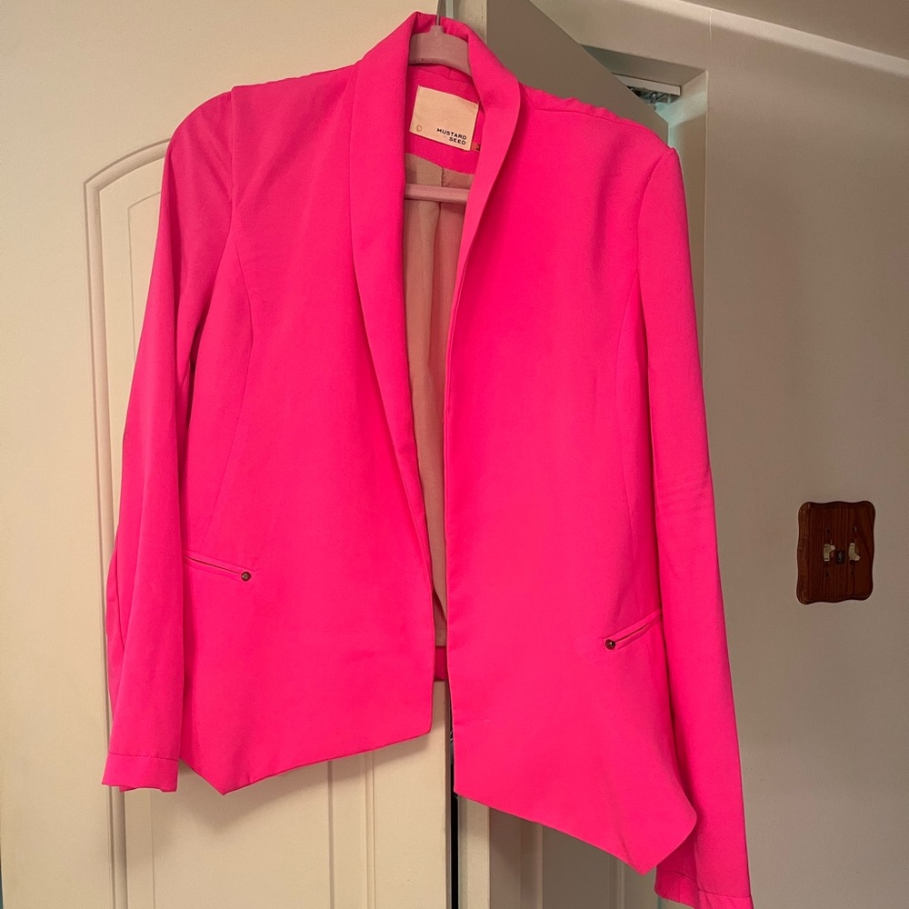Mustard seed Neon pink blazer